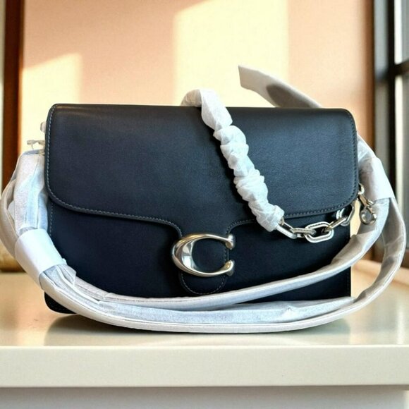 Coach Authentic Black Tabby Shoulder Bag 30 Silver Hardware NWT - Picture 7 of 15